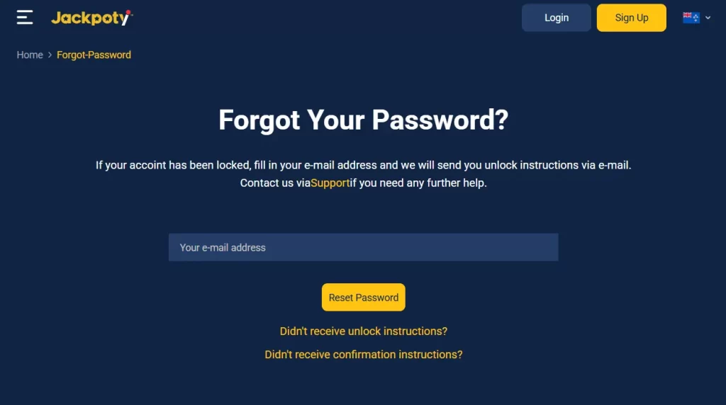Password Recovery Page