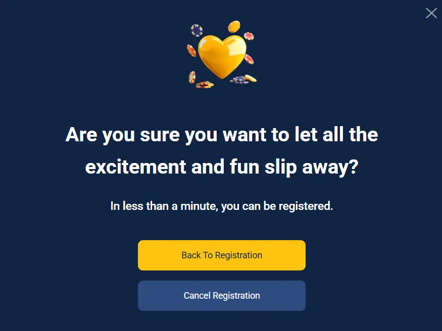 Registration on Casino