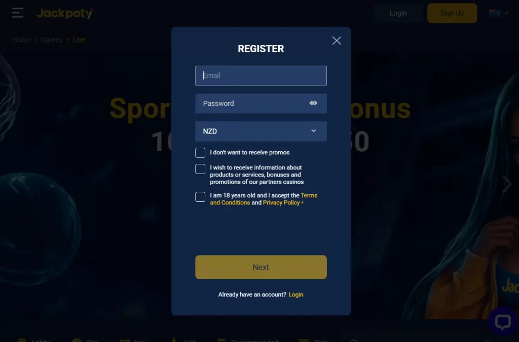 Sign Up Before Jackpoty Login