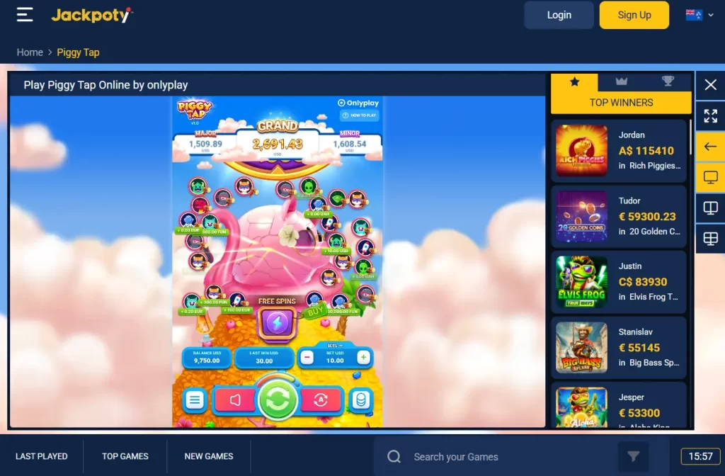 Piggy Tap Jackpoty Slots